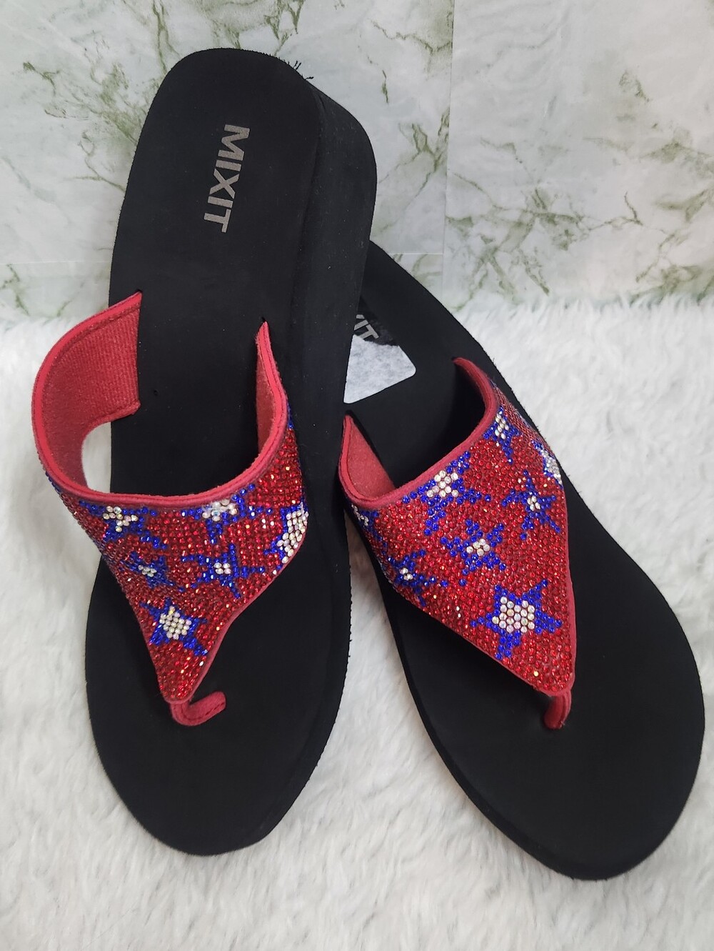MIXIT Beaded Stars Platform Sandals